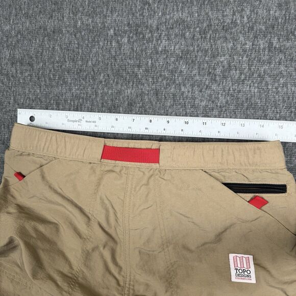 Topo Designs Mountain Shorts Mens Small Tan Khaki Hiking Climbing Adjustable USA - Picture 8 of 9